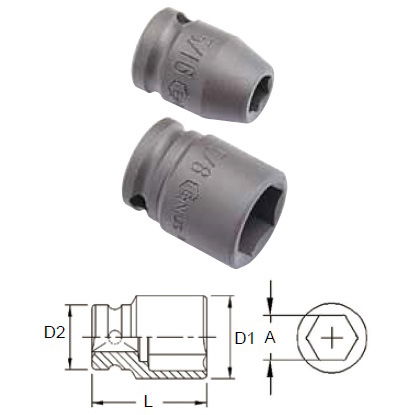 Genius Tools 444015 1/2"-os 6 lapú gépi dugókulcs fej, 15 mm termék fő termékképe