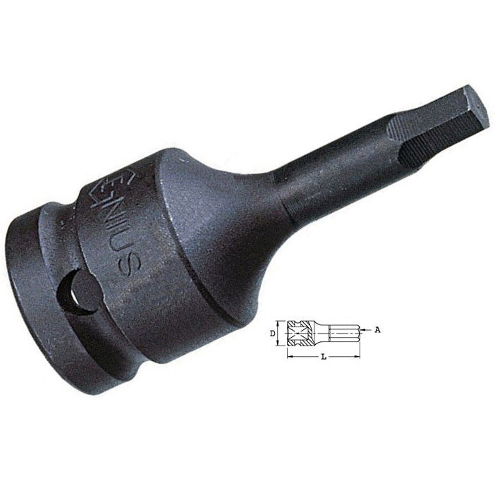 Genius Tools 447608 1/2"-os gépi dugókulcs fej, imbusz, 8 mm termék fő termékképe