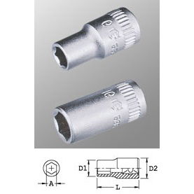 Genius Tools 222507 1/4"-os 6 lapú dugókulcs fej, 7 mm termék fő termékképe