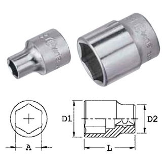 Genius Tools 323214 3/8"-os 6 lapú dugókulcs fej, 14 mm termék fő termékképe