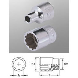 Genius Tools 433818 1/2"-os 12 lapú dugókulcs fej, 18 mm termék fő termékképe
