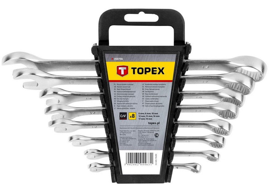 Topex 35D756 csillag-villáskulcs készlet, CrV acél, 8 részes termék fő termékképe
