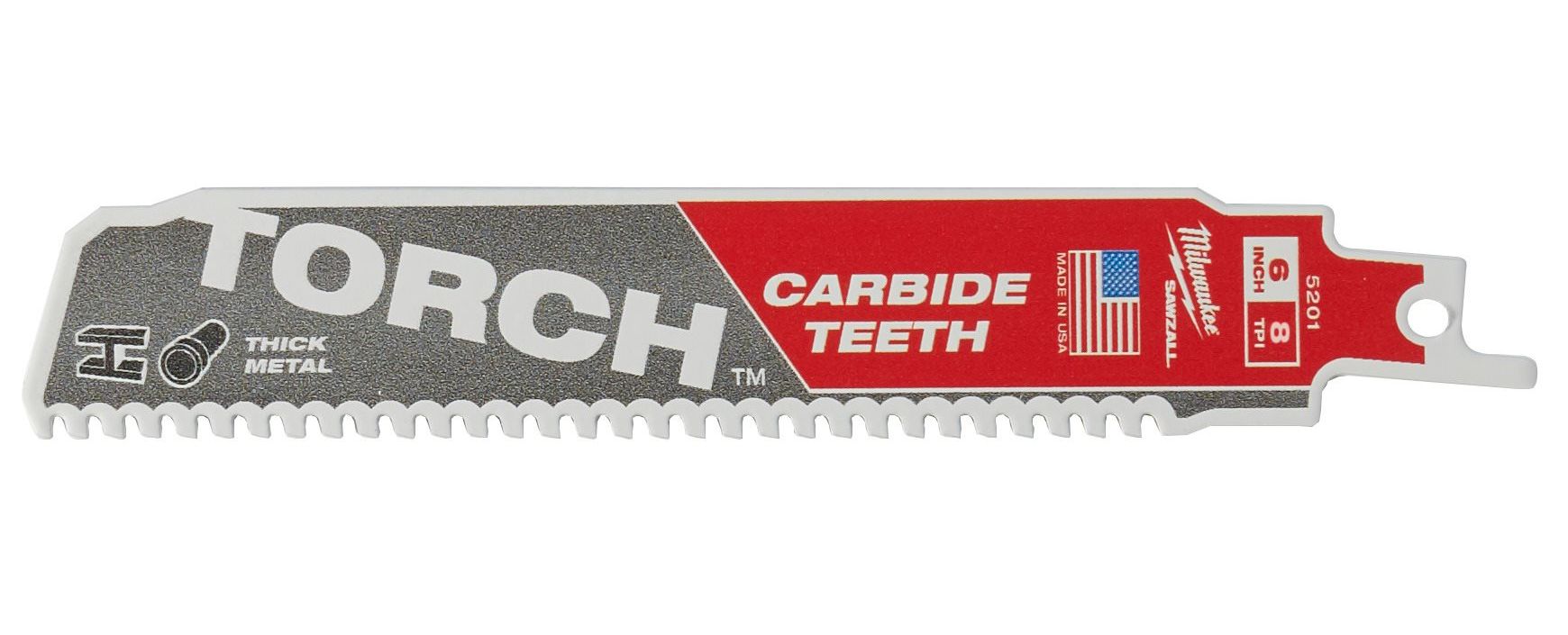 Milwaukee Heavy Duty TORCH™ keményfém fogazatú szablyafűrészlap, bontó, fémhez, 150 mm, 8 TPi termék fő termékképe