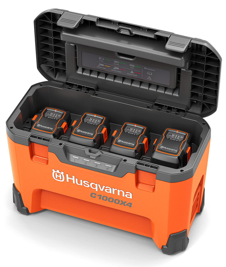 Husqvarna Power Pack C1000X4 KIT XL (40-B220X 6.0 Ah + 2 x 40-B330X 9.0 Ah + 40-B540X 15.0 Ah Li-ion akkumulátor + 40-C1000X4 Multi rack töltő) termék fő termékképe