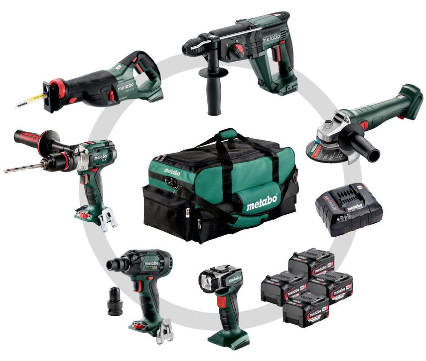 METABO COMBO SET 6.1 18 V akkumulátoros gépcsomag (4 x 4.0 Ah Li-Power akkuval, nagy szerszámtáskával) termék fő termékképe