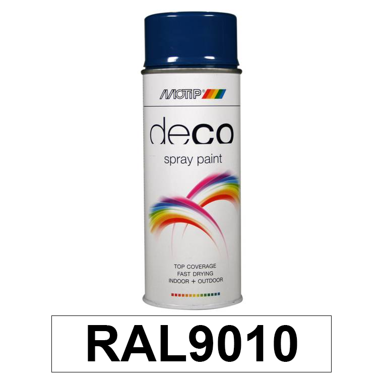 Motip DECO szintetikus festék spray, RAL9010 (matt fehér), 400 ml termék fő termékképe