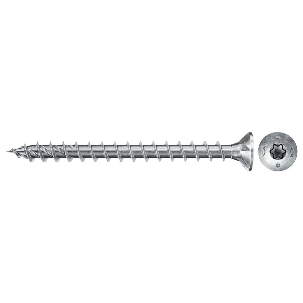 Fischer FPF II CTF 5.0 x 40 BC 500 süllyesztett fejű, kékre horganyzott, végigmenetes forgácslapcsavar TX behajtással, 500 db/csomag termék fő termékképe