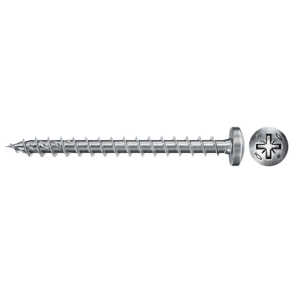 Fischer FPF II PZF 5.0 x 25 BC 200 lencsefejű, kékre horganyzott végigmenetes forgácslapcsavar, PZ behajtással, 200 db/csomag termék fő termékképe
