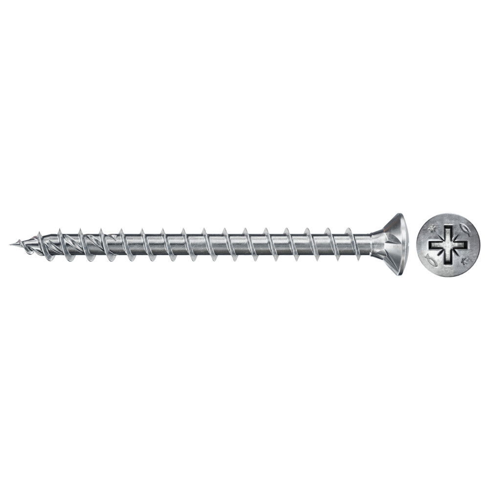 Fischer FPF II RZF 4.0 x 30 BC 500 süllyesztett lencsefejű, kékre horganyzott, végigmenetes forgácslapcsavar, PZ behajtással, 500 db/csomag termék fő termékképe
