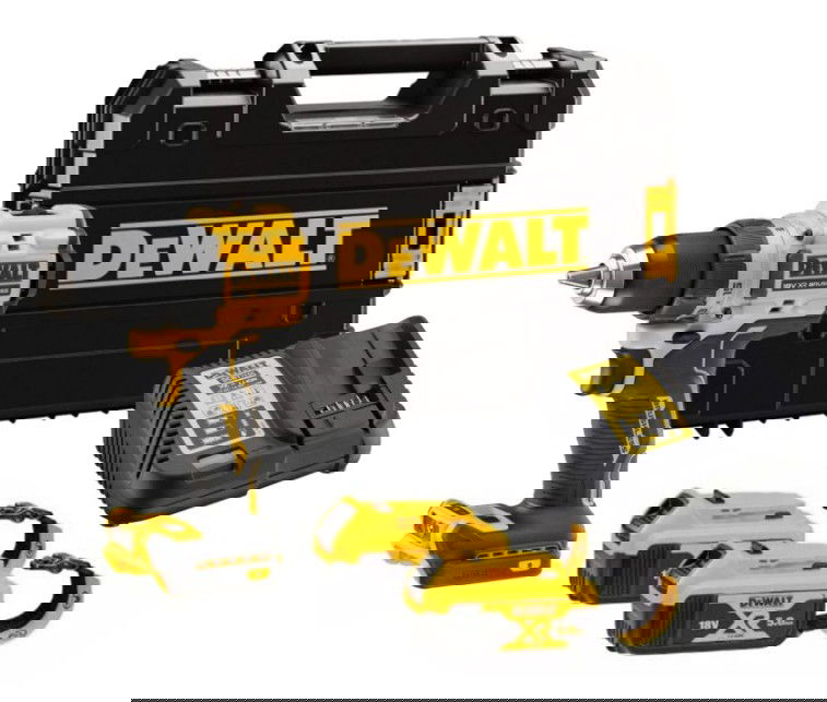 Dewalt DCD800P2LRT szénkefe nélküli akkus fúró-csavarozó (2 x 5.0 Ah akasztós Li-ion akkuval, TSTAK kofferben) termék fő termékképe